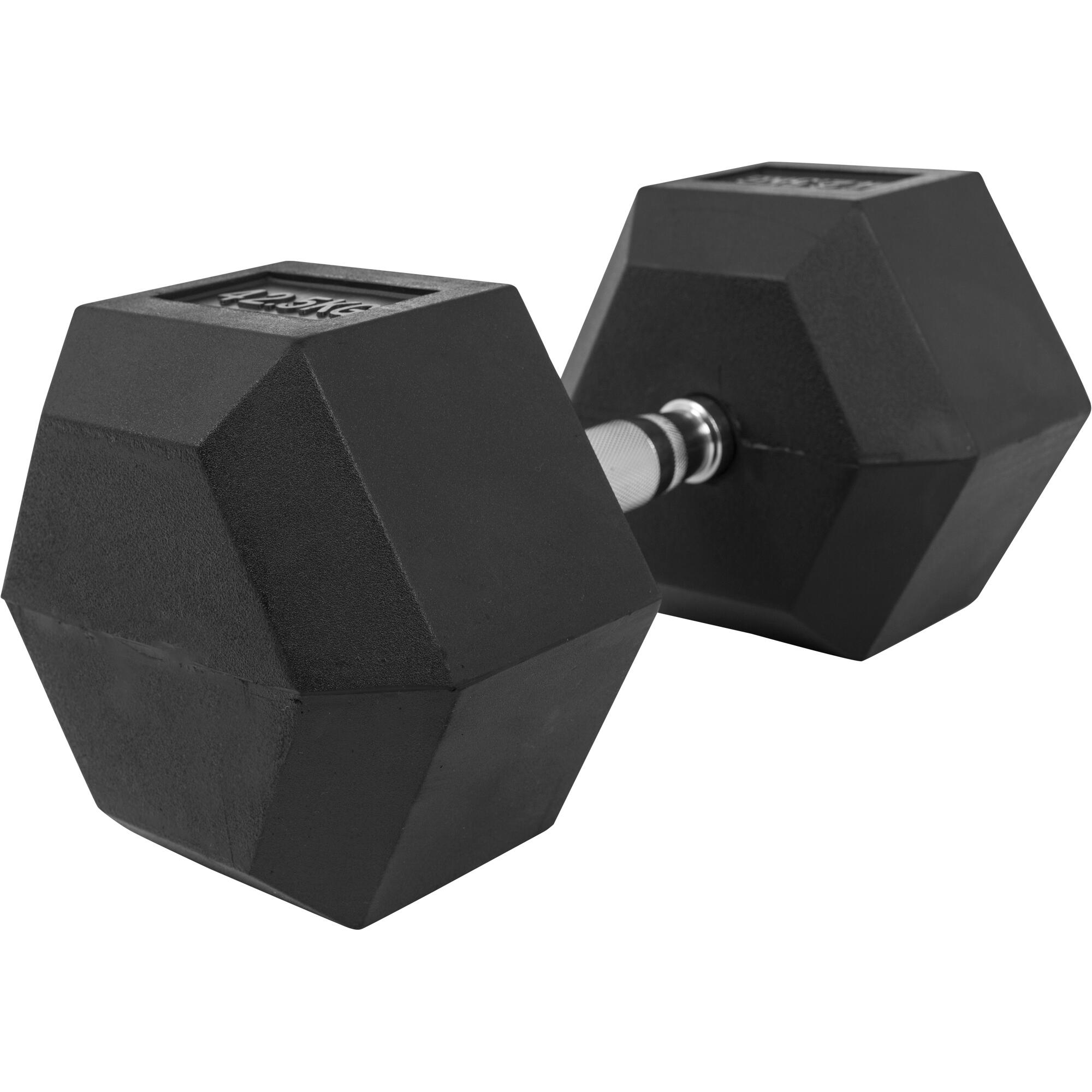 Hantla HEX 42,5 kg sześciokątna żeliwna gumowana Gorilla Sports