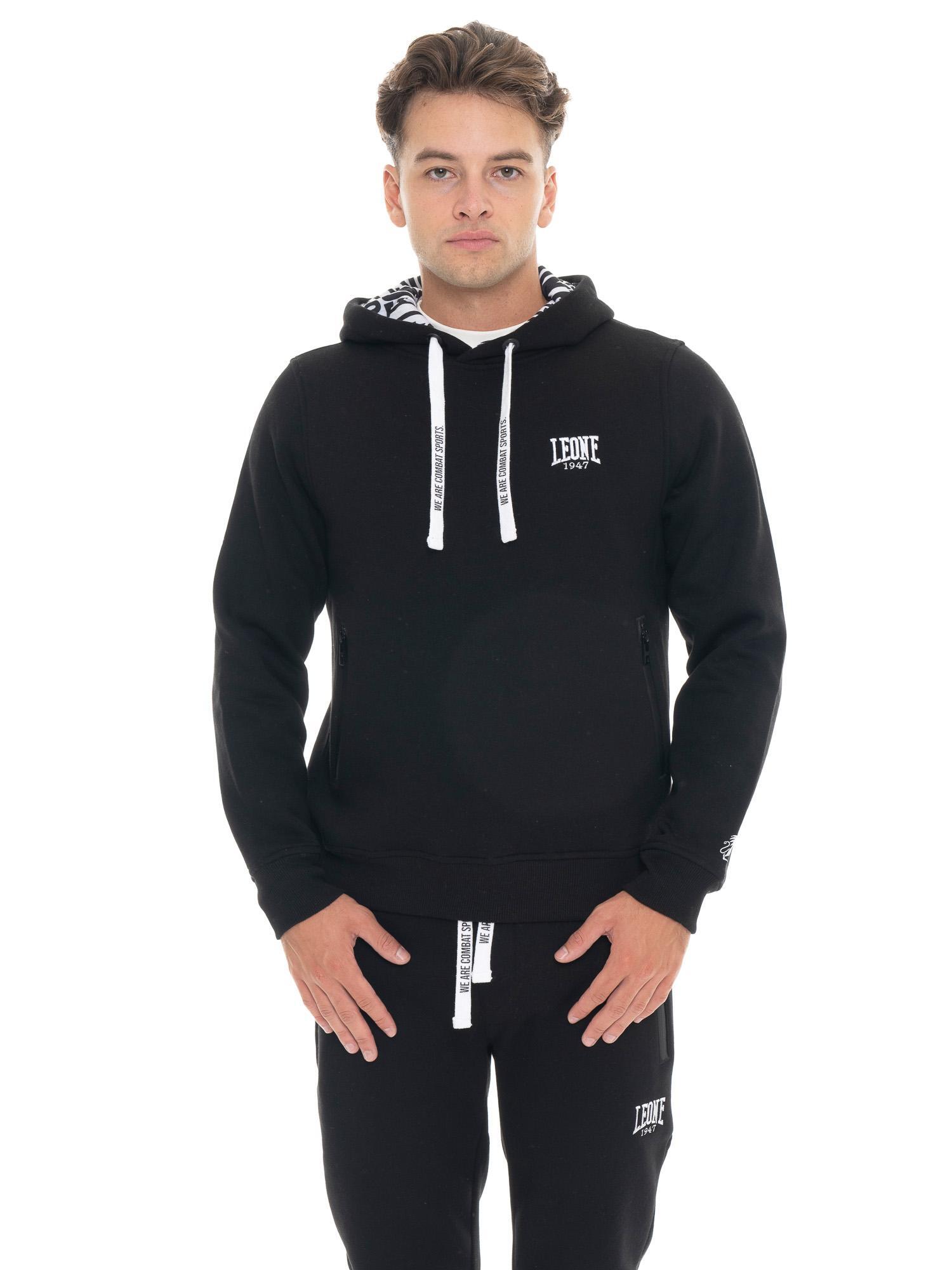 Męska zimowa bluza z kapturem z małym logo Leone 1947 Soft Basic