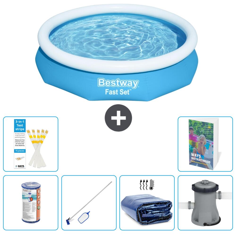 BESTWAY Basen Fast Set Okrągły - 305x66 cm - 7-częściowy S20