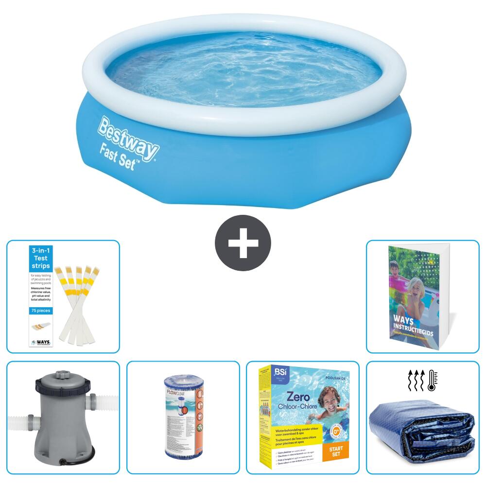 BESTWAY Basen Fast Set Okrągły - 305x76 cm - 7-częściowy S224