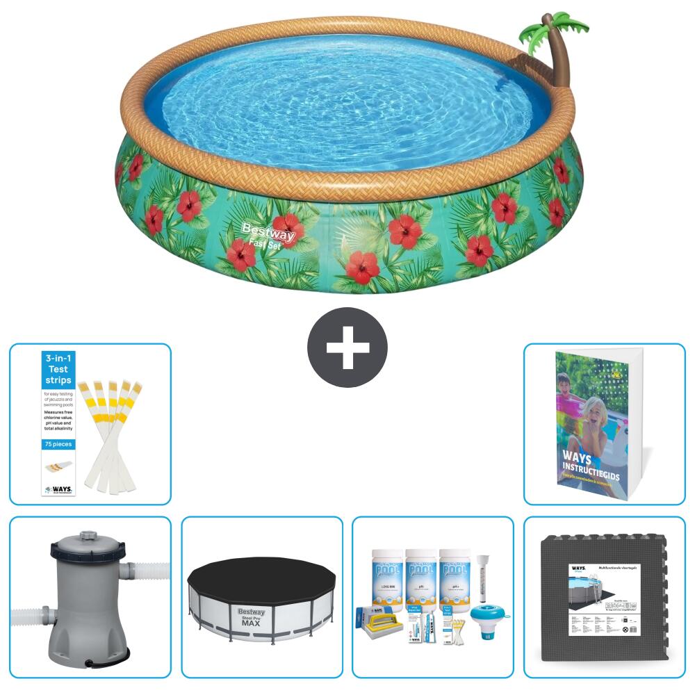 BESTWAY Basen Fast Set Okrągły - 457x84 cm - 7-częściowy S238