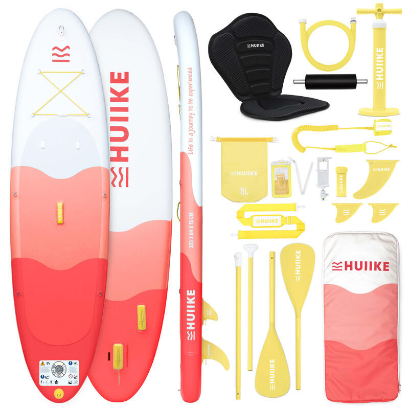 Deska Sup Nadmuchiwana 10’ Przekształcana w Kajak, do 130 kg, Czerwona