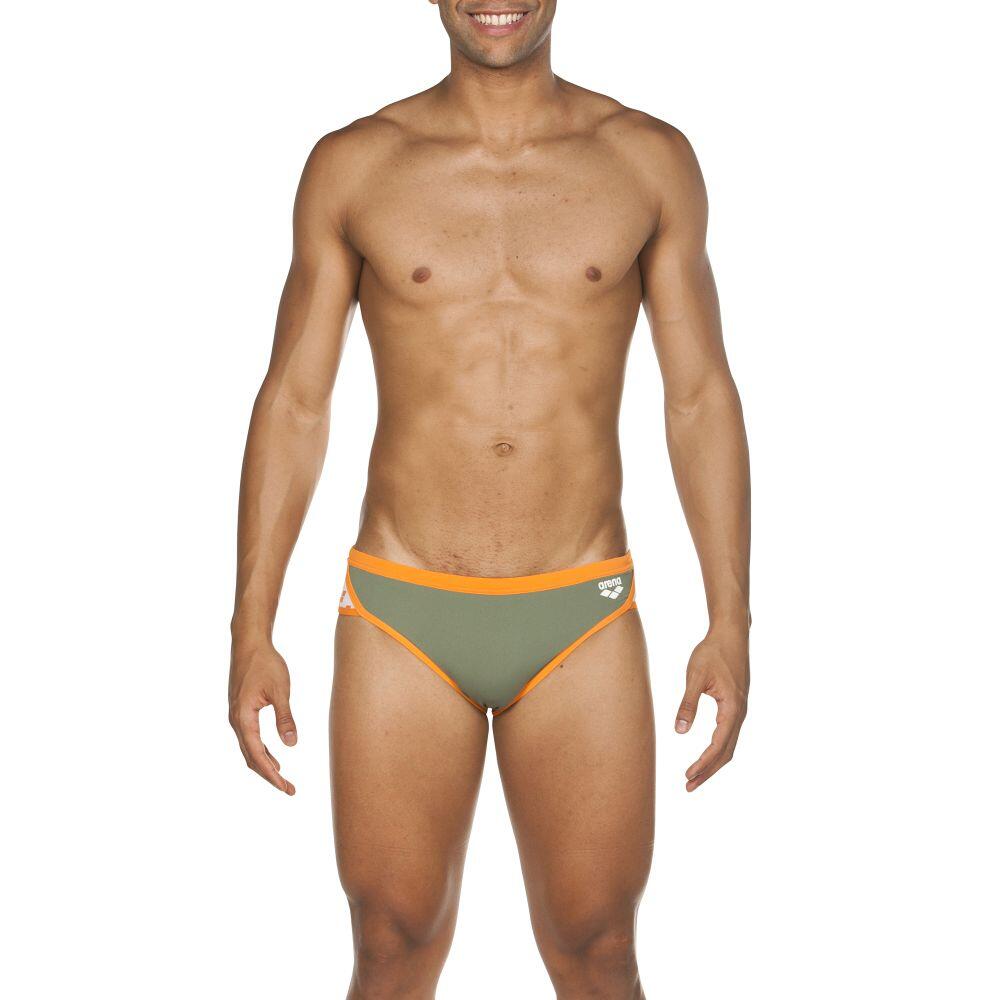 Kąpielówki slipy męskie na basen Arena Team Stripe Brief