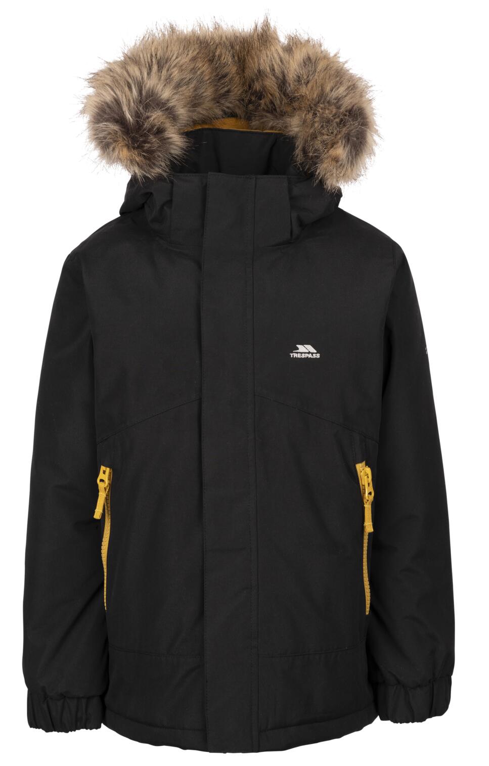 Trespass Wyald - Kurtka przeciwdeszczowa unisex dla dzieci w kolorze czarnym