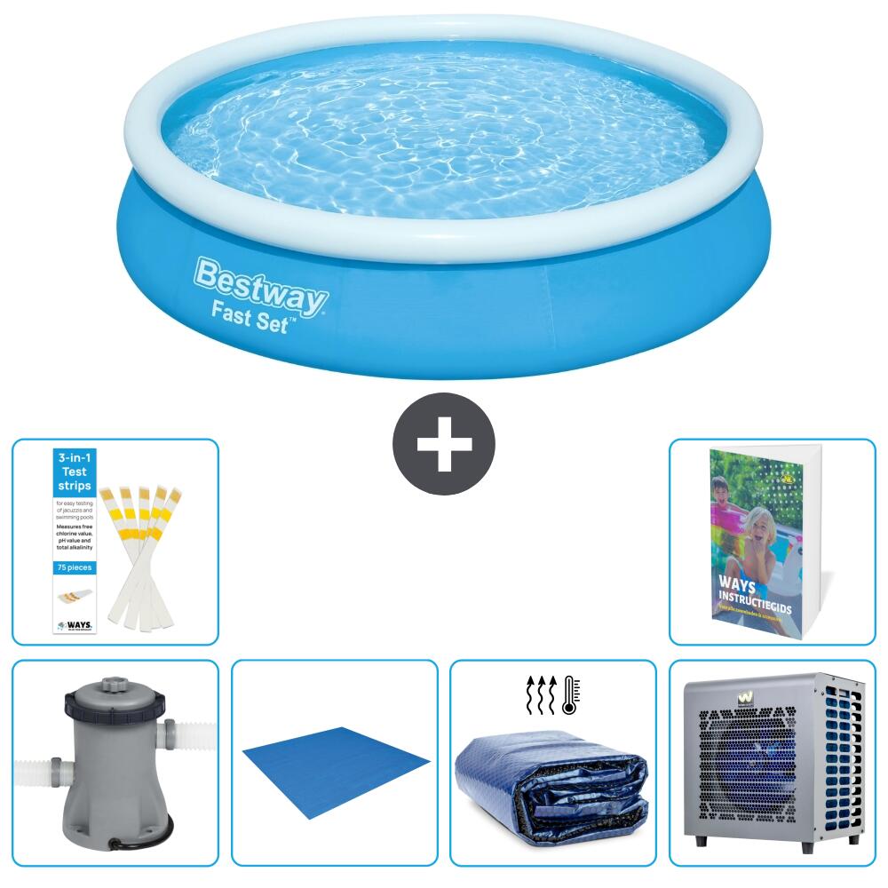 BESTWAY Basen Fast Set Okrągły - 366x76 cm - 7-częściowy S278