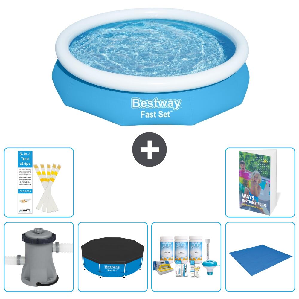 BESTWAY Basen Fast Set Okrągły - 305x66 cm - 7-częściowy S251