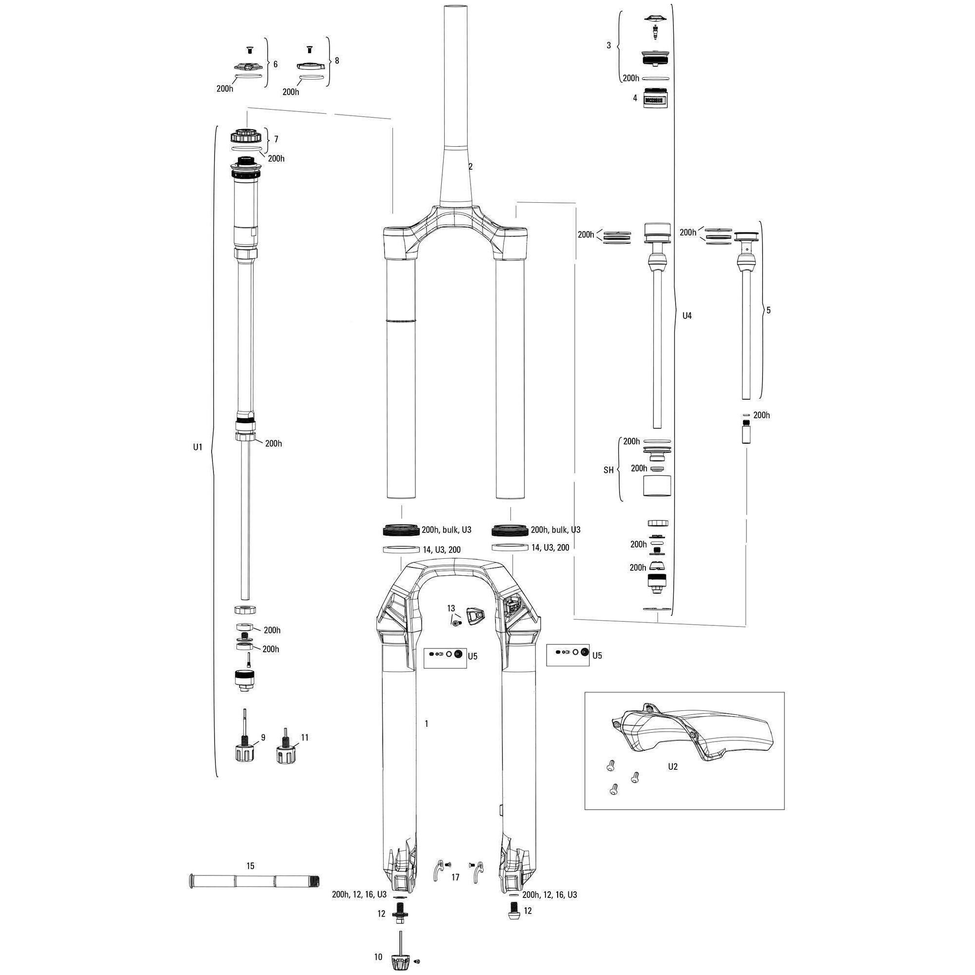 Rockshox Lyrik Ultimate RC2 Wide Bicycle Fork 150mm