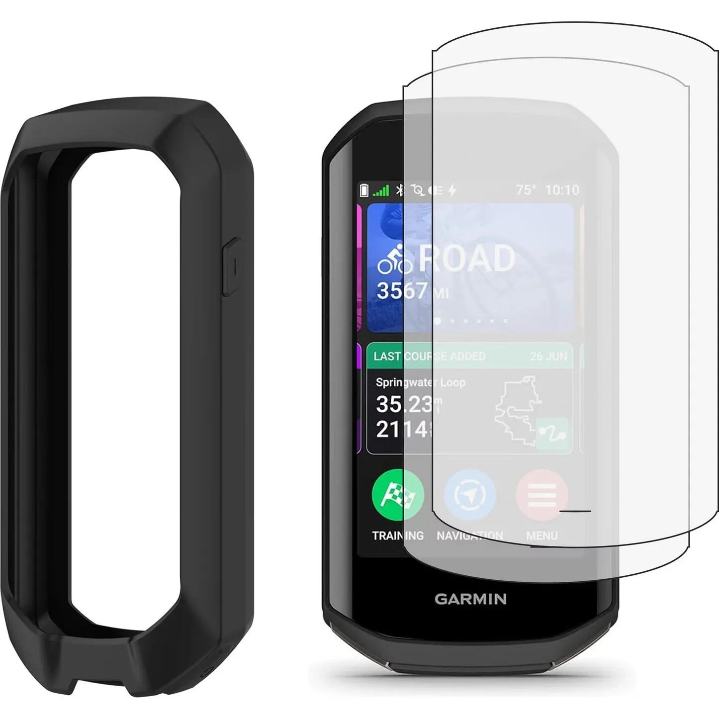 Etui silikonowe + 2 folie hydrożelowe do Garmin Edge 1050