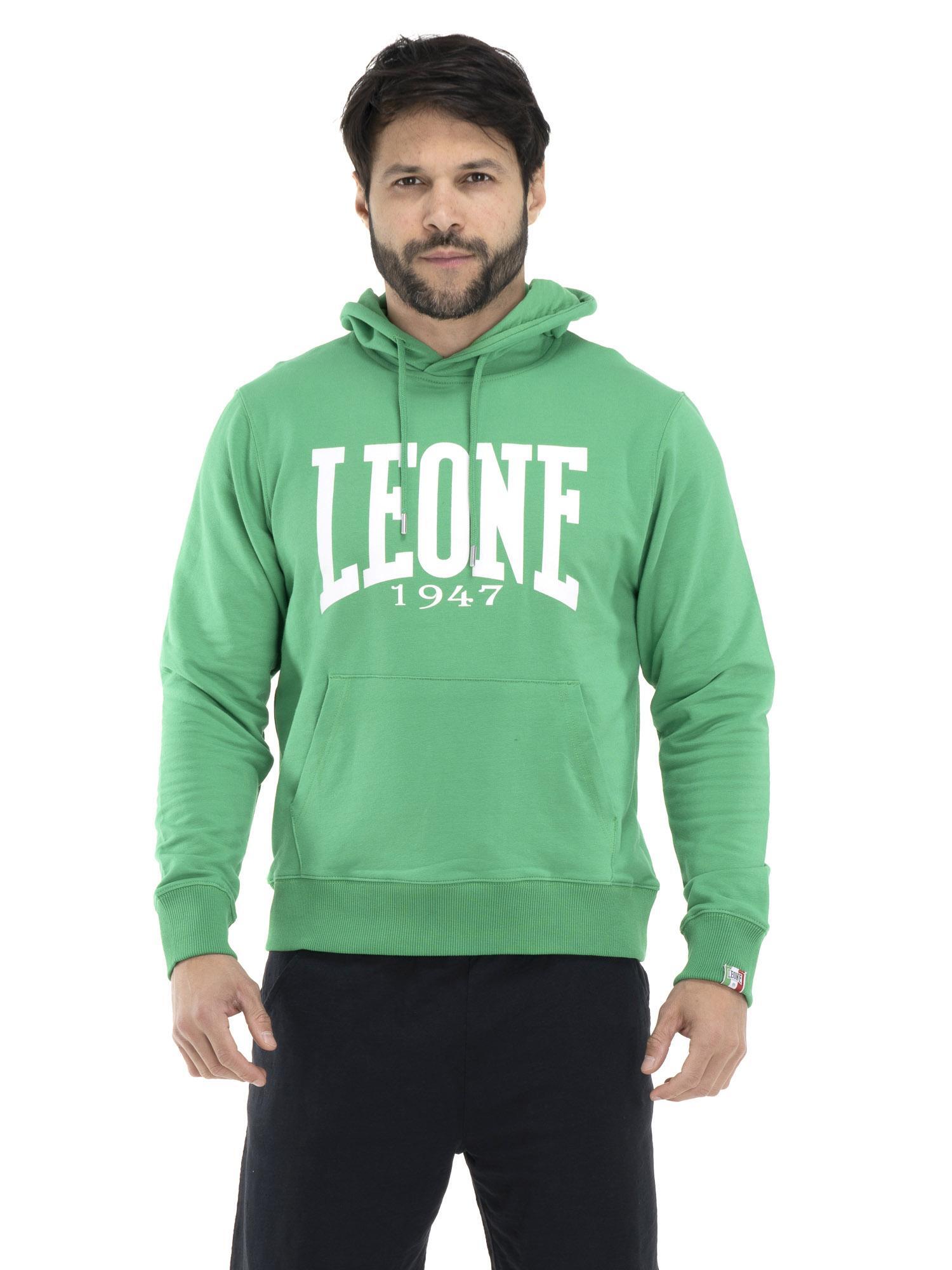 Leone 1947 Apparel Męska bluza z kapturem i dużym logo, lekka bawełna
