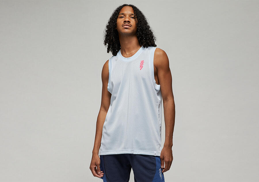 Koszulka męska nike air jordan zion dri-fit tank top half blue