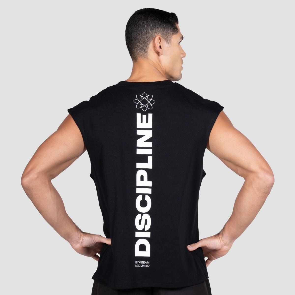 Koszulka męska fitness bez rękawów czarna Discipline