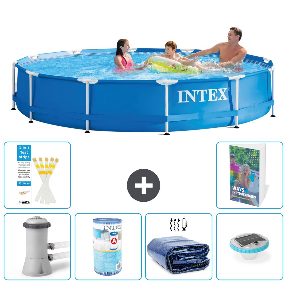 INTEX Basen ze stelażem Okrągły - 366x76 cm - 7-częściowy S275