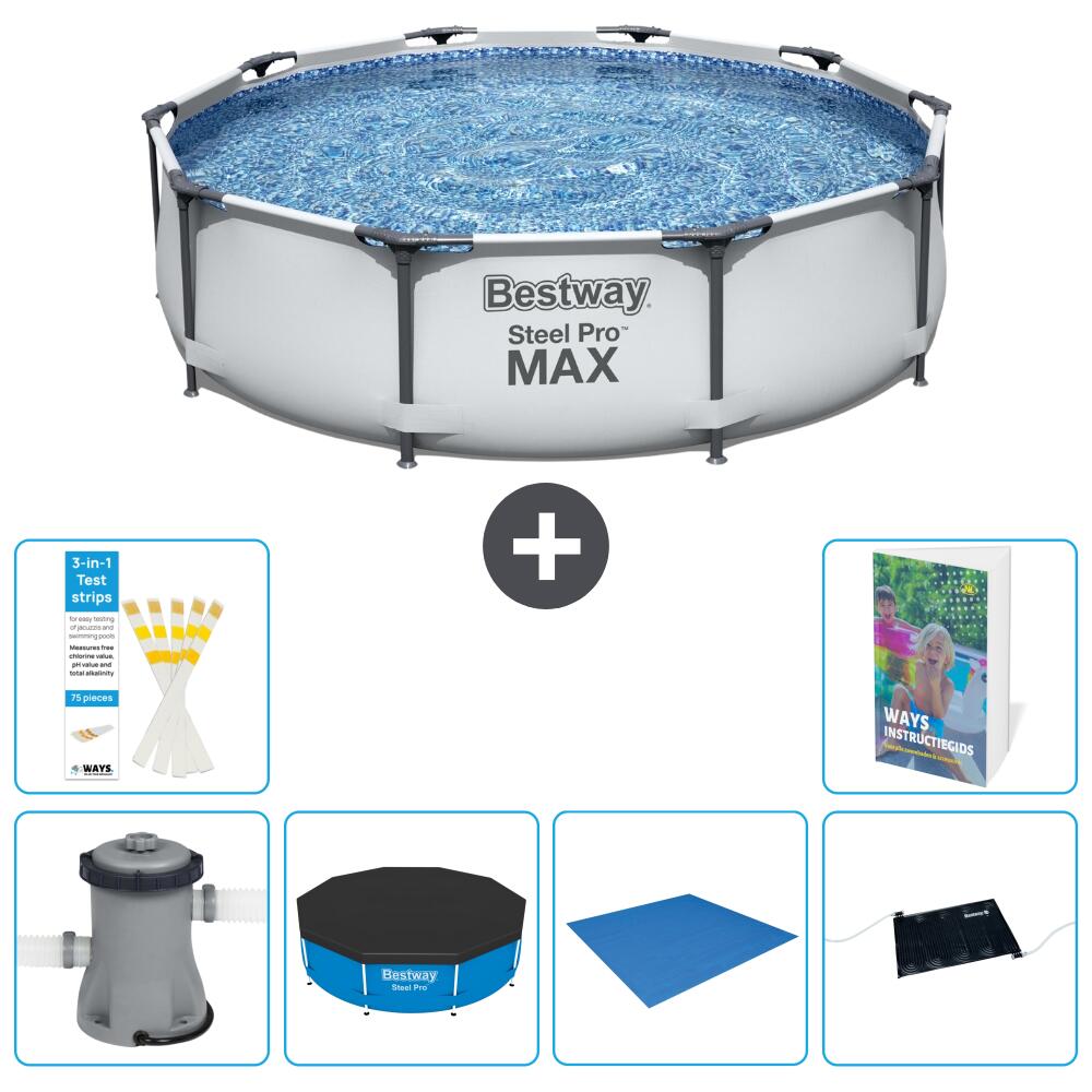 BESTWAY Basen Steel Pro MAX Okrągły - 305x76 cm - 7-częściowy S214