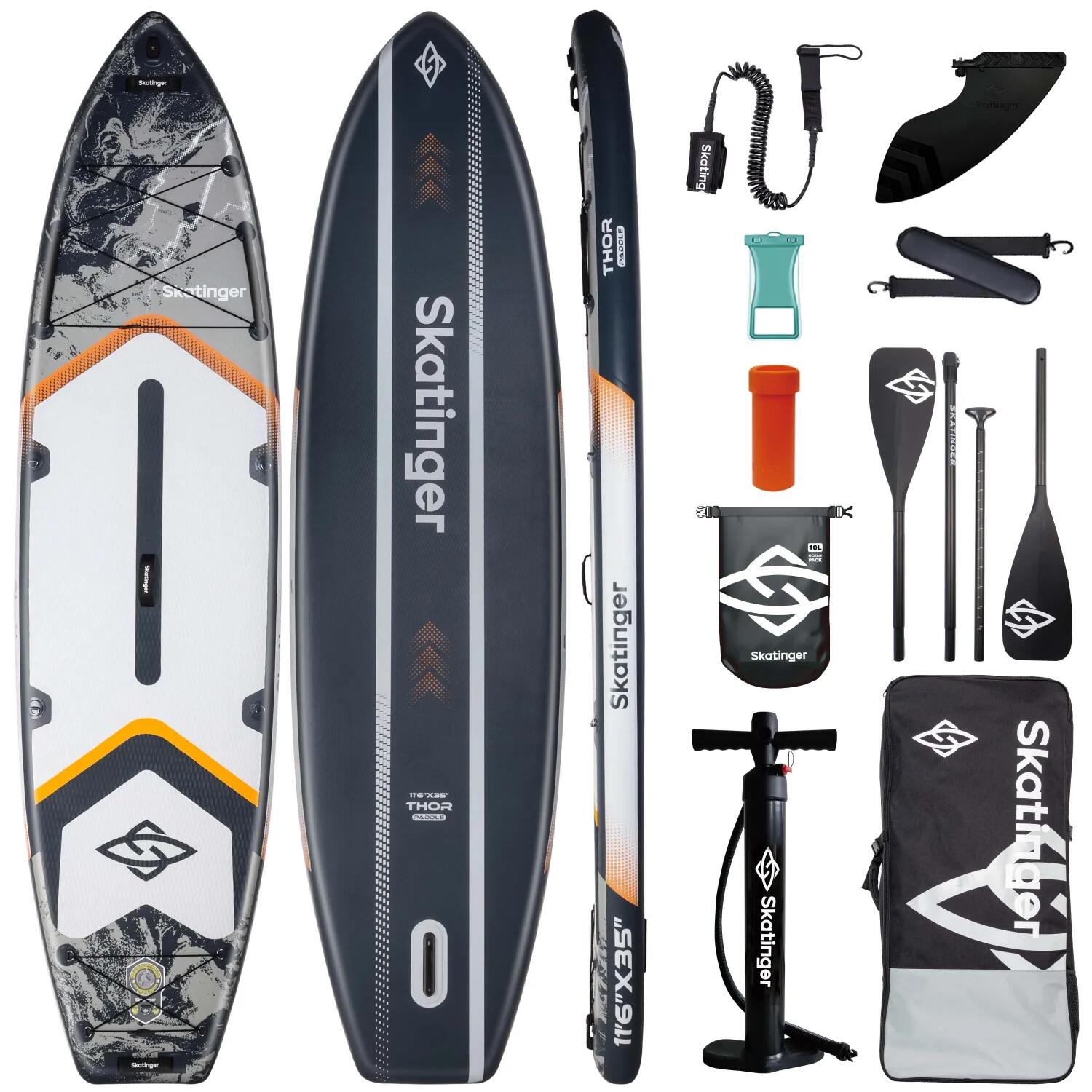 Deska SUP SKATINGER Thor Grey 350x89x15 cm (11'6'') touring