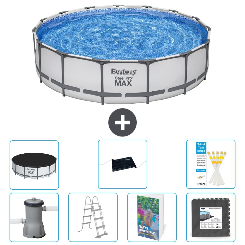 BESTWAY Basen Steel Pro MAX Okrągły - 457x122 cm - 8-częściowy S543