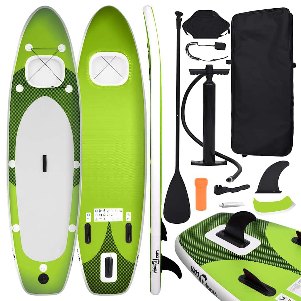 VidaXL zestaw deski SUP dmuchanej 330x76x10 cm zielony