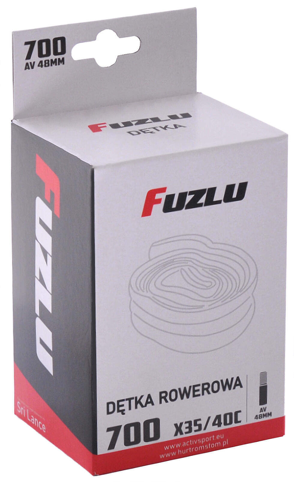 Dętka rowerowa 700x35-40C Fuzlu zawór AV 48 mm