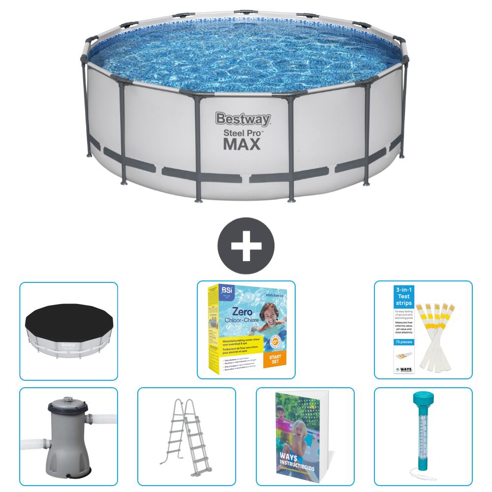 BESTWAY Basen Steel Pro MAX Okrągły - 427x84 cm - 8-częściowy S532