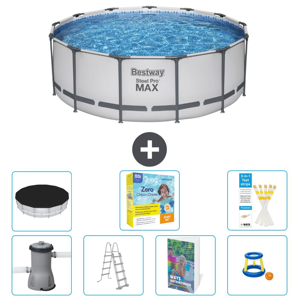 BESTWAY Basen Steel Pro MAX Okrągły - 427x84 cm - 8-częściowy S529