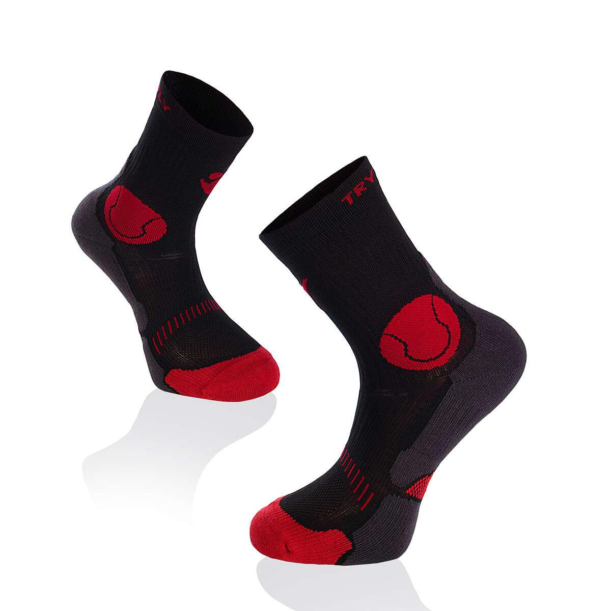 Skarpety tenisowe Fusion czarno-czerwone