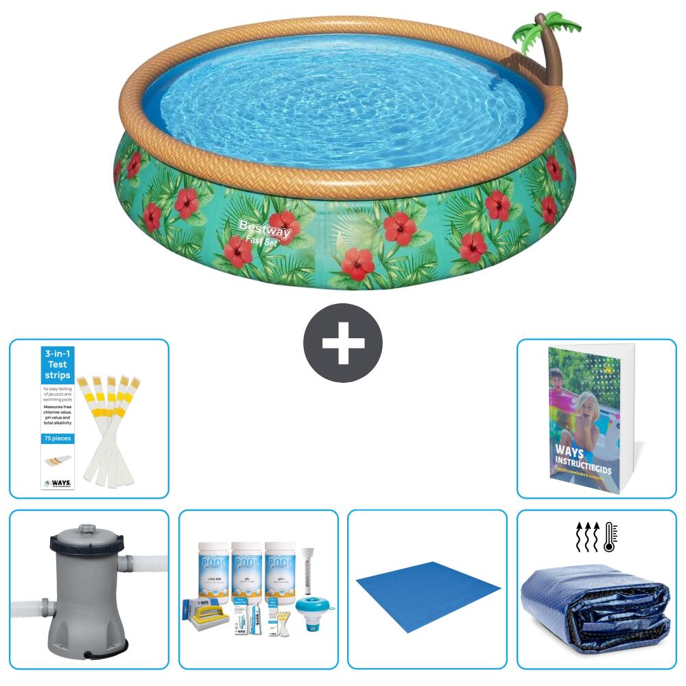 BESTWAY Basen Fast Set Okrągły - 457x84 cm - 7-częściowy S289