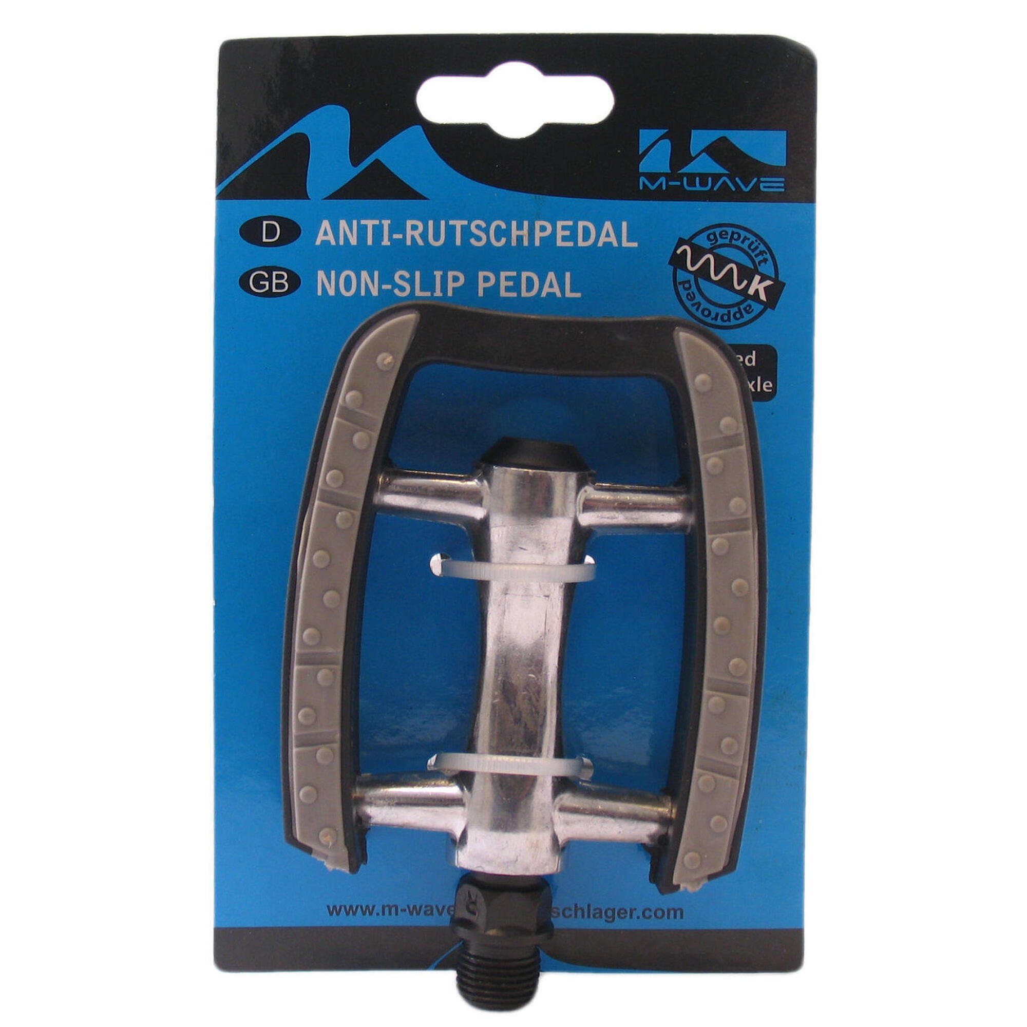 Zestaw Pedałów Antypoślizgowy Aluminiowy Srebrny Z Łożyskiem Kulkowym