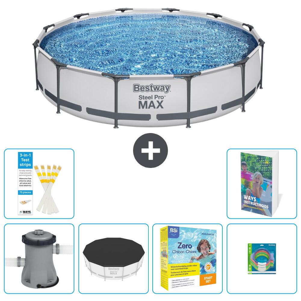 BESTWAY Basen Steel Pro MAX Okrągły - 366x76 cm - 7-częściowy S231