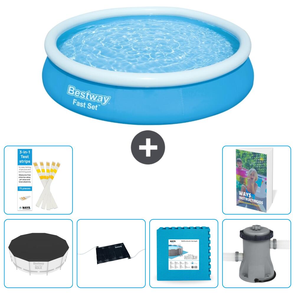BESTWAY Basen Fast Set Okrągły - 366x76 cm - 7-częściowy S99