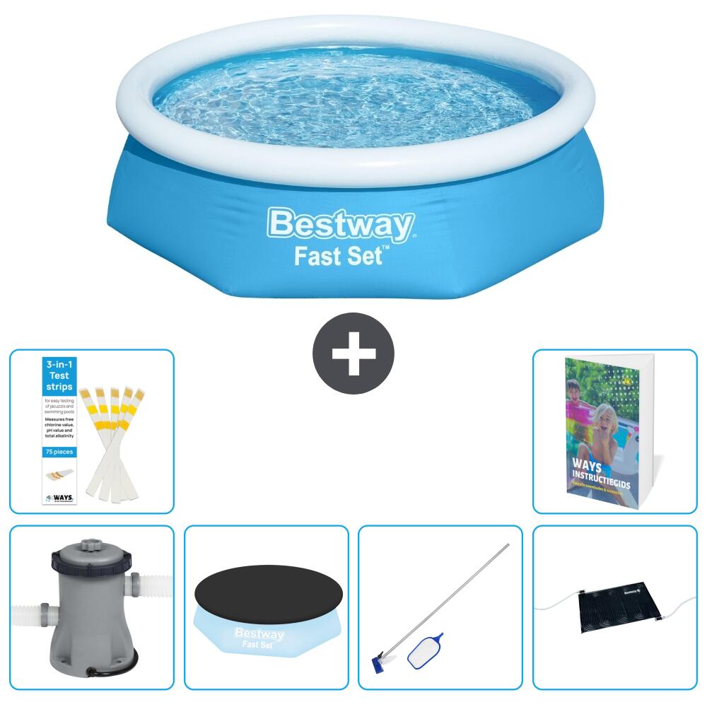 BESTWAY Basen Fast Set Okrągły - 244x61 cm - 7-częściowy S241