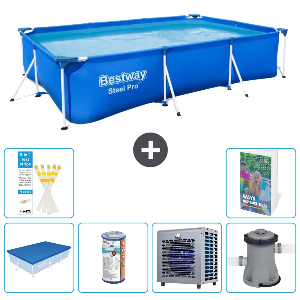 BESTWAY Basen Steel Pro Prostokątny - 300x201x66 cm - 7-częściowy S29