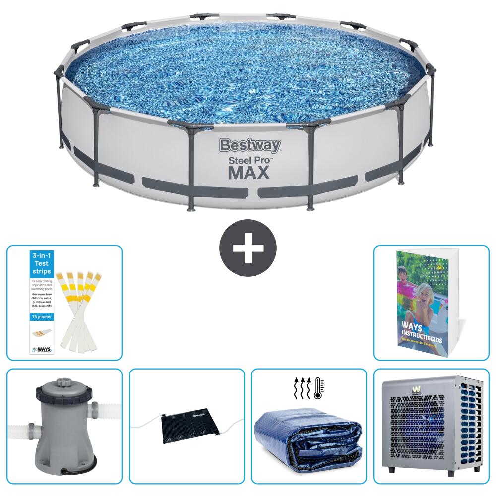 BESTWAY Basen Steel Pro MAX Okrągły - 366x76 cm - 7-częściowy S216