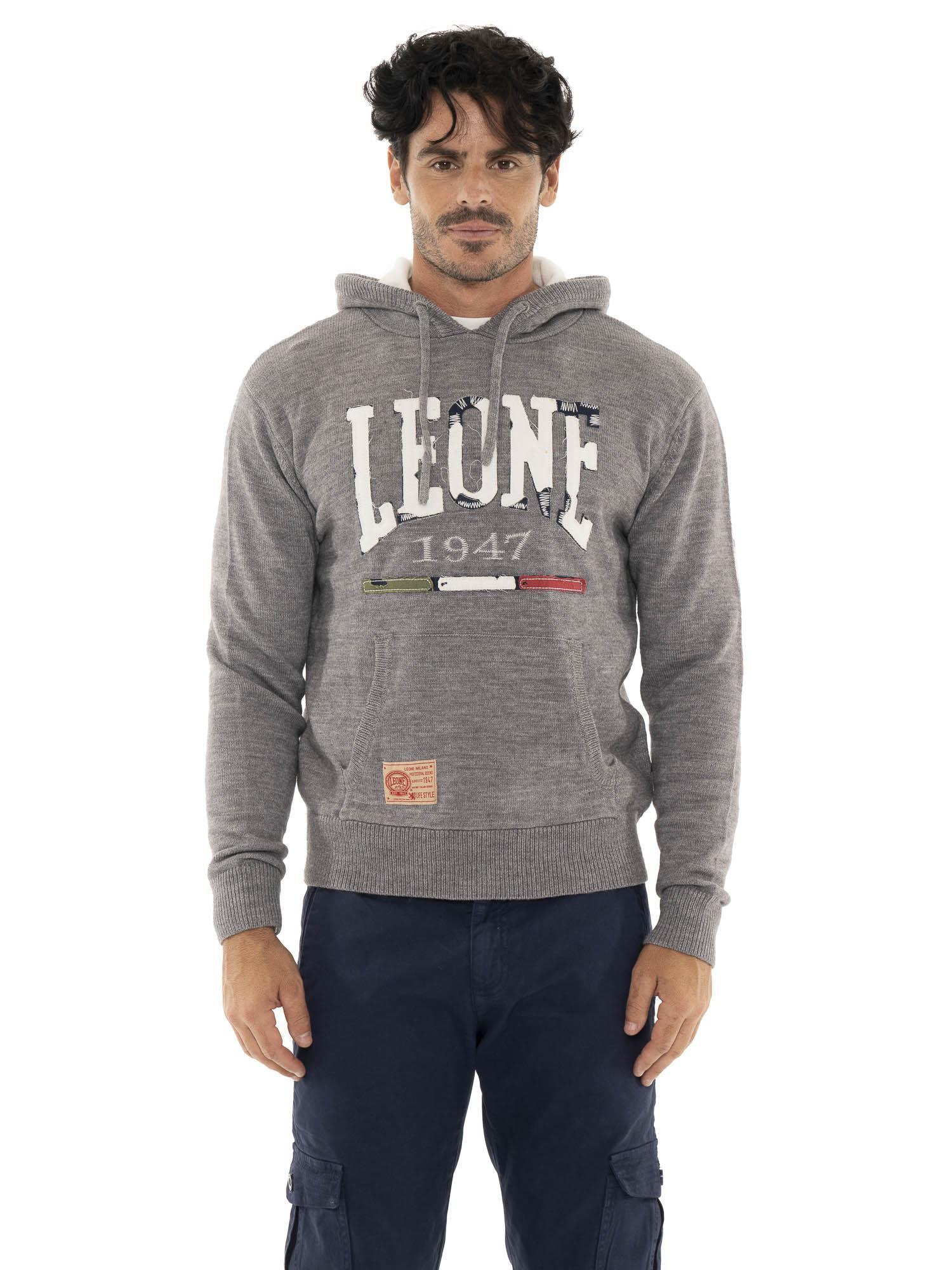 Pulower Leone 1947 Soft Basic Herren Kapuzen z dużą naszywką z logo