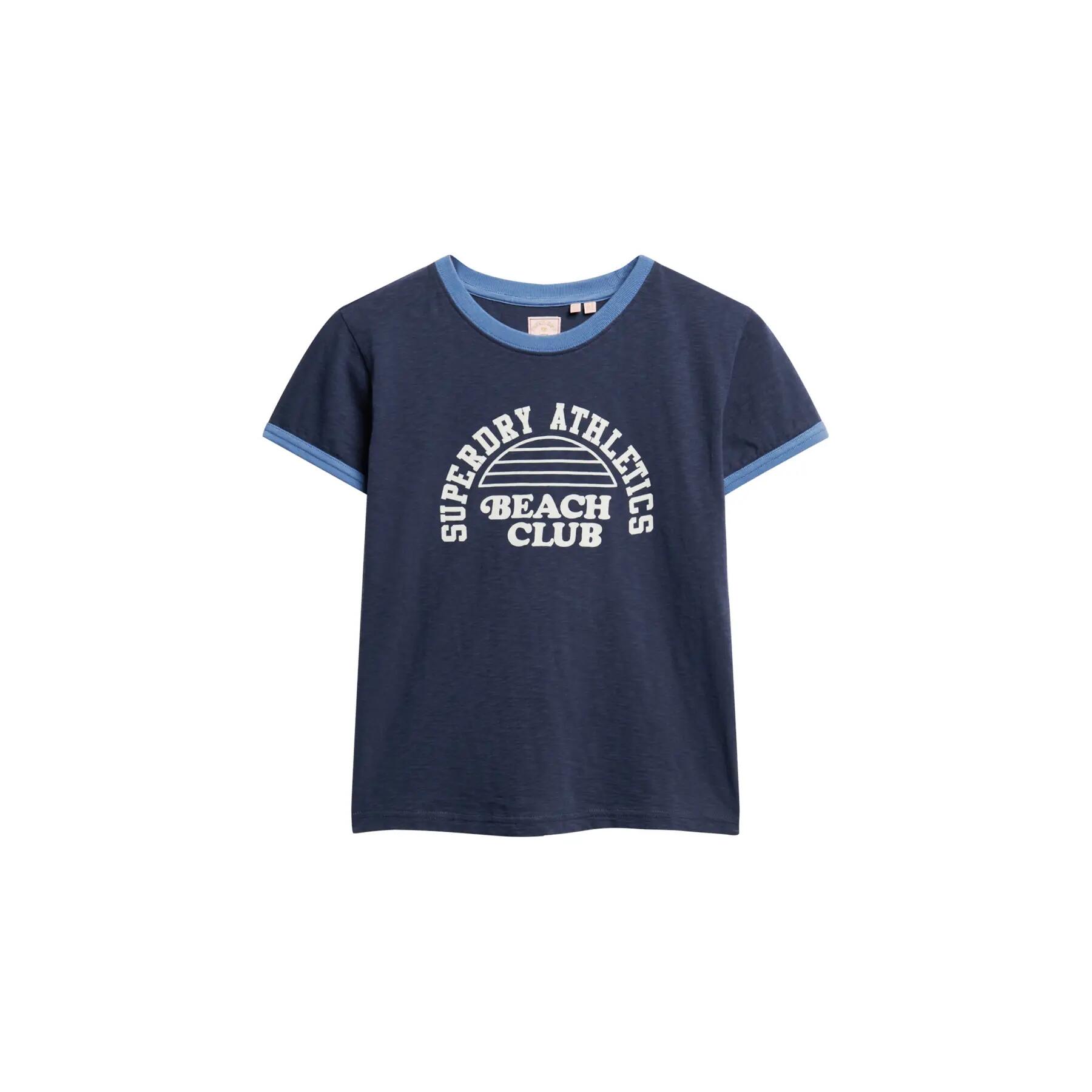 Damska koszulka w kontrastowym kolorze Superdry Athletic Essentials Beach