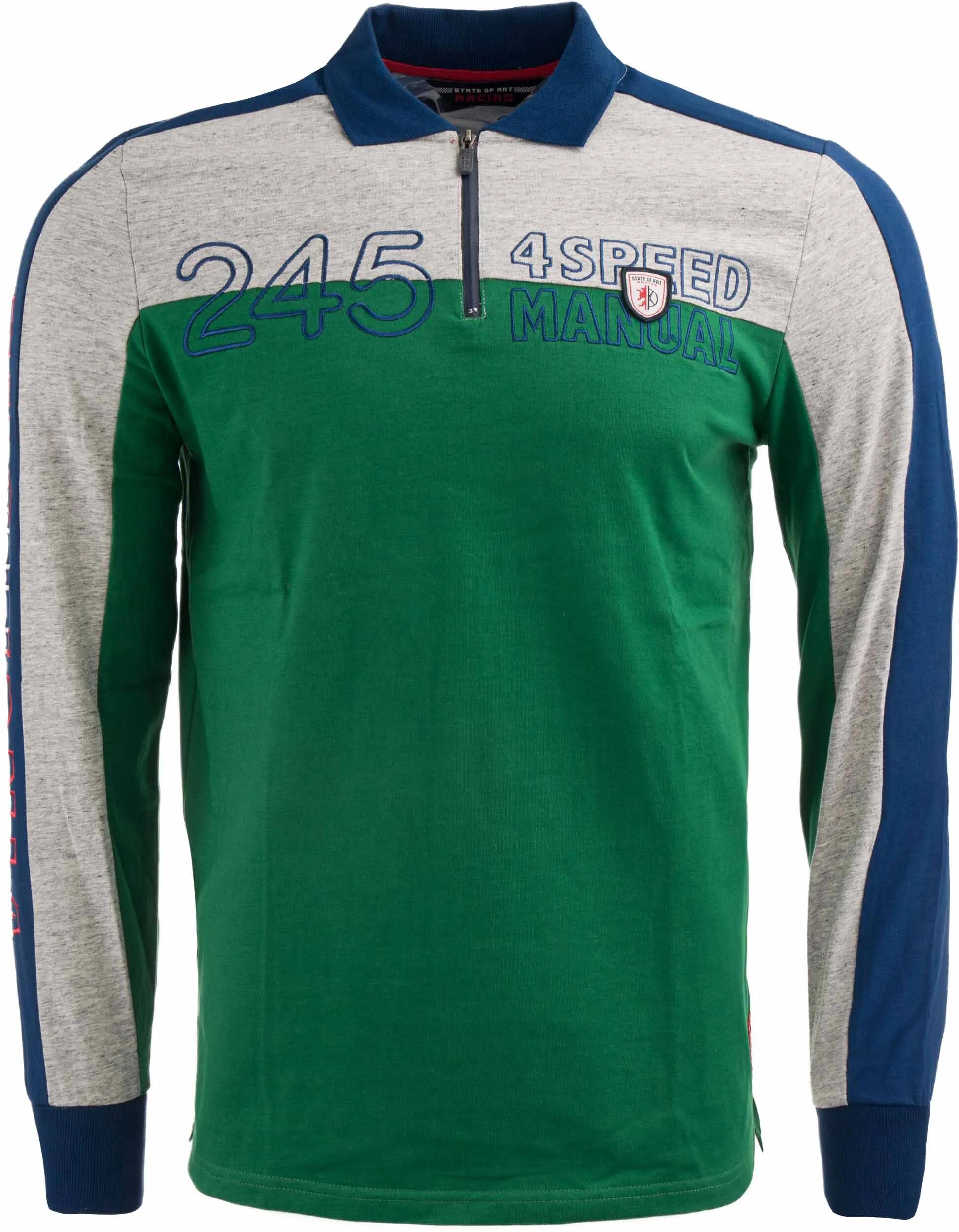 T-shirt męski State Of Art Rugbyshirt Colorblocking Heavy Jersey zielony 2XL