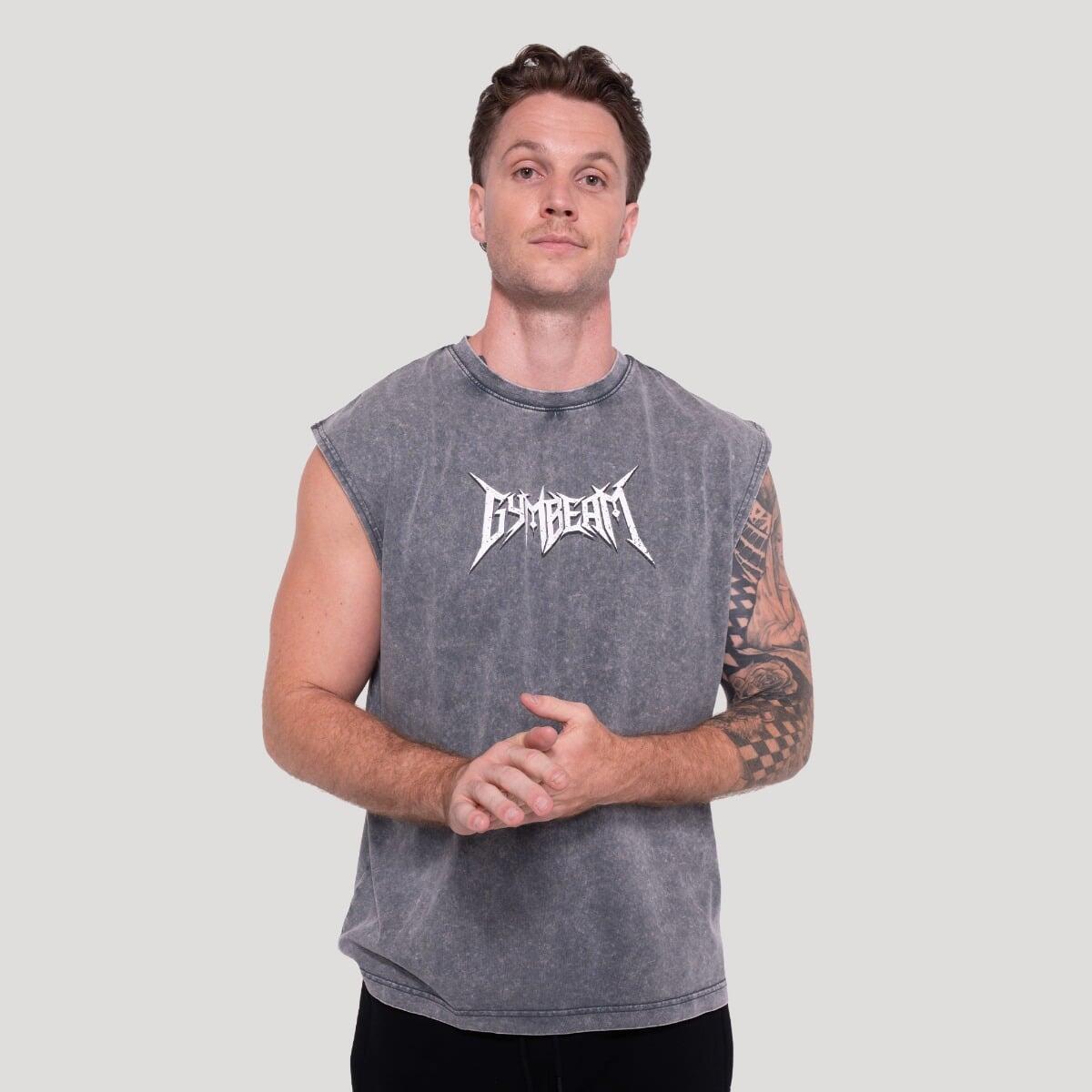 Tank top męski fitness bez rękawów szary Spike