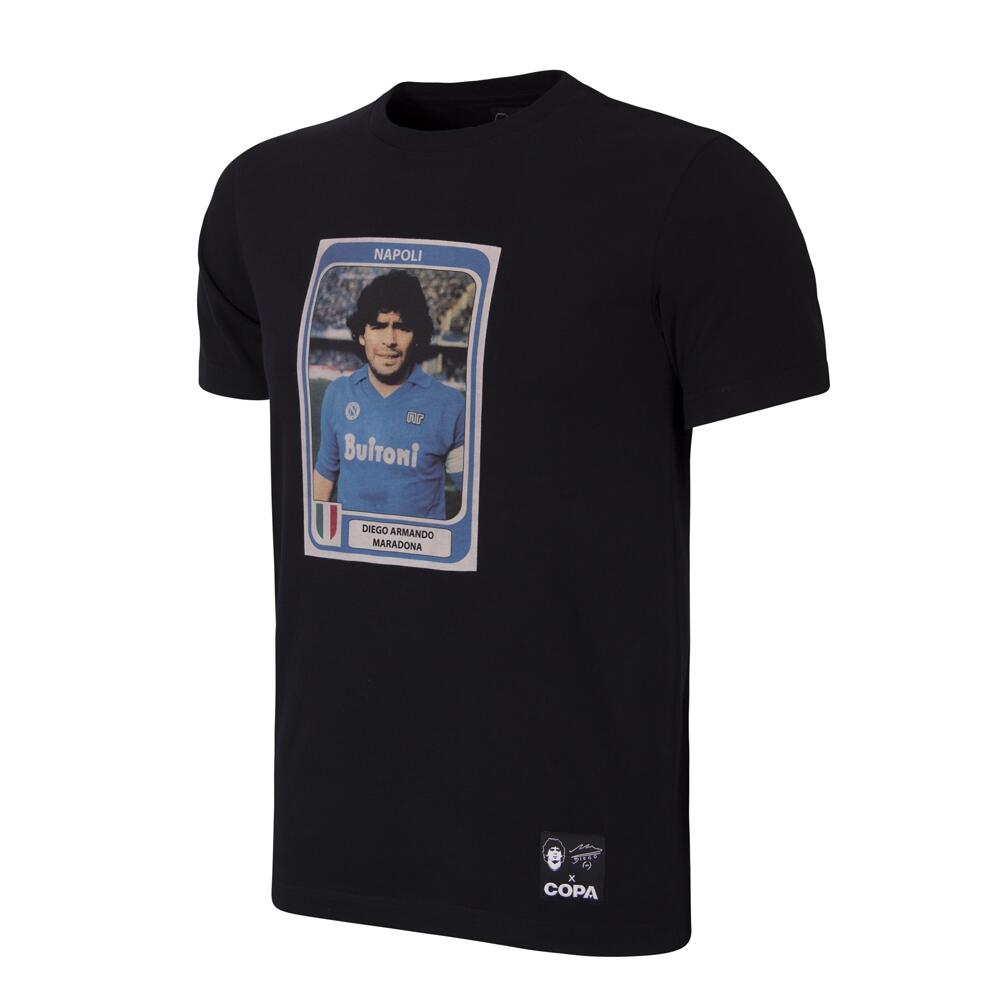 Koszulka dla dorosłych - Maradona x COPA Naklejka Piłka Nożna Neapol - Czarna