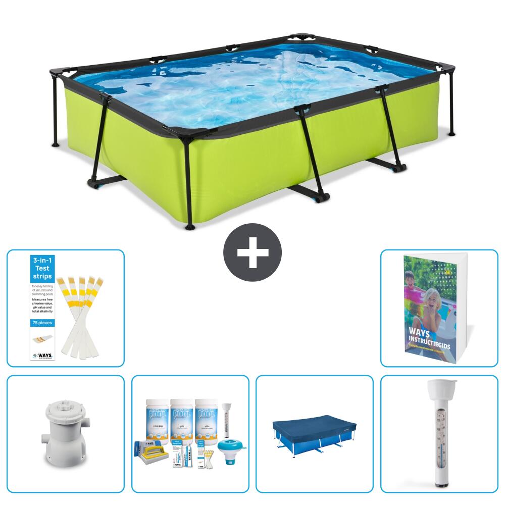 EXIT TOYS Basen Prostokątny - 300x200x65 cm - 7-częściowy S237