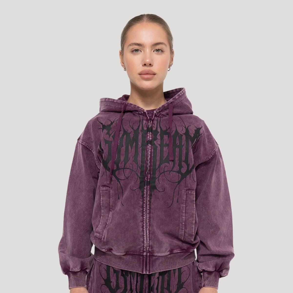 Bluza damska fitness z kapturem i zamkiem Raisin Abyss
