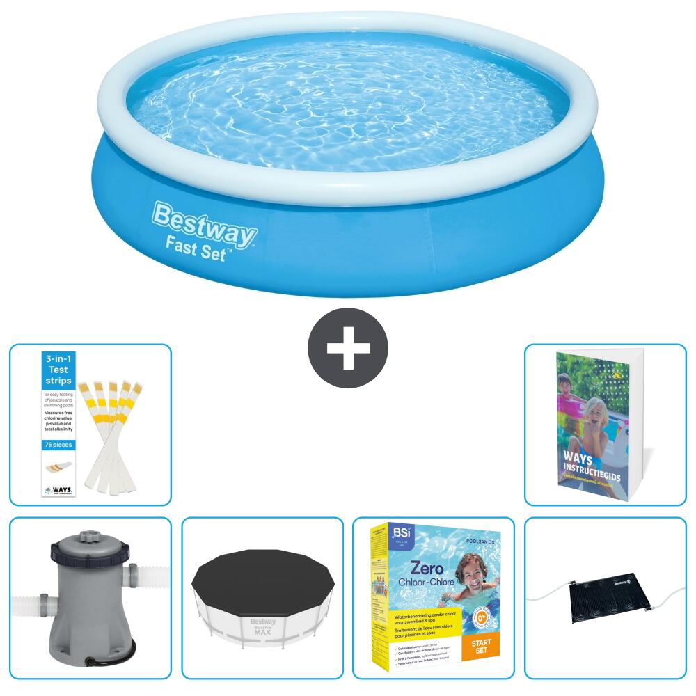 BESTWAY Basen Fast Set Okrągły - 366x76 cm - 7-częściowy S234