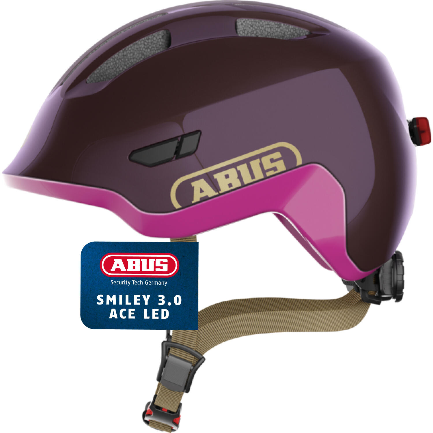 Kask Rowerowy Smiley 3.0 Ace Led Fioletowy S 45-50 Cm