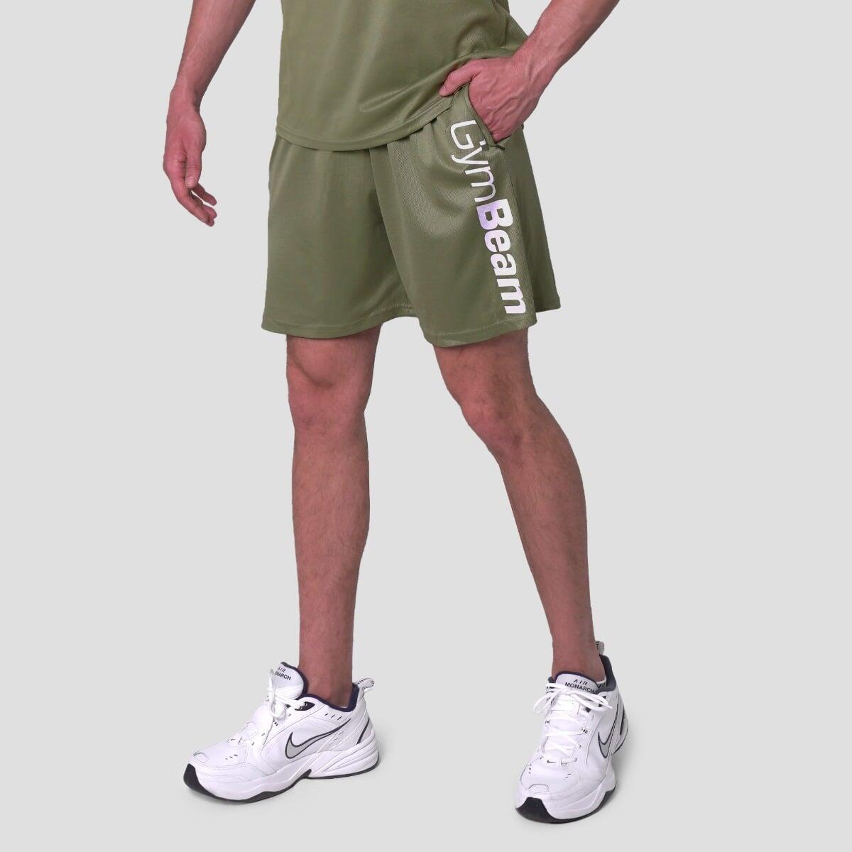 Szorty męskie fitness regular zielone Mesh Essence