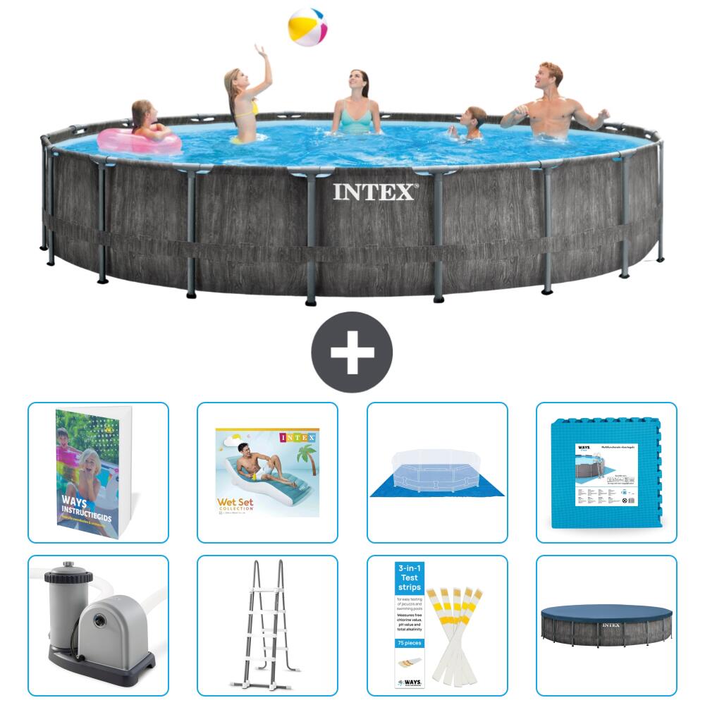 INTEX Basen Prism Frame Okrągły - 549x122 cm - 9-częściowy S651