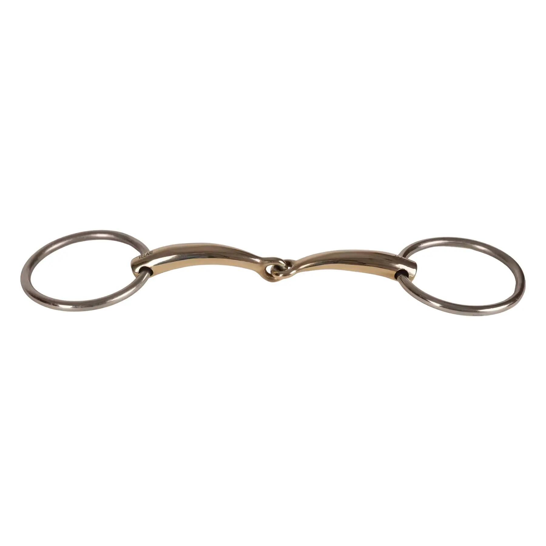 Mors 2 pierścienie prosty złamany dla konia miedziany Velari 14mm