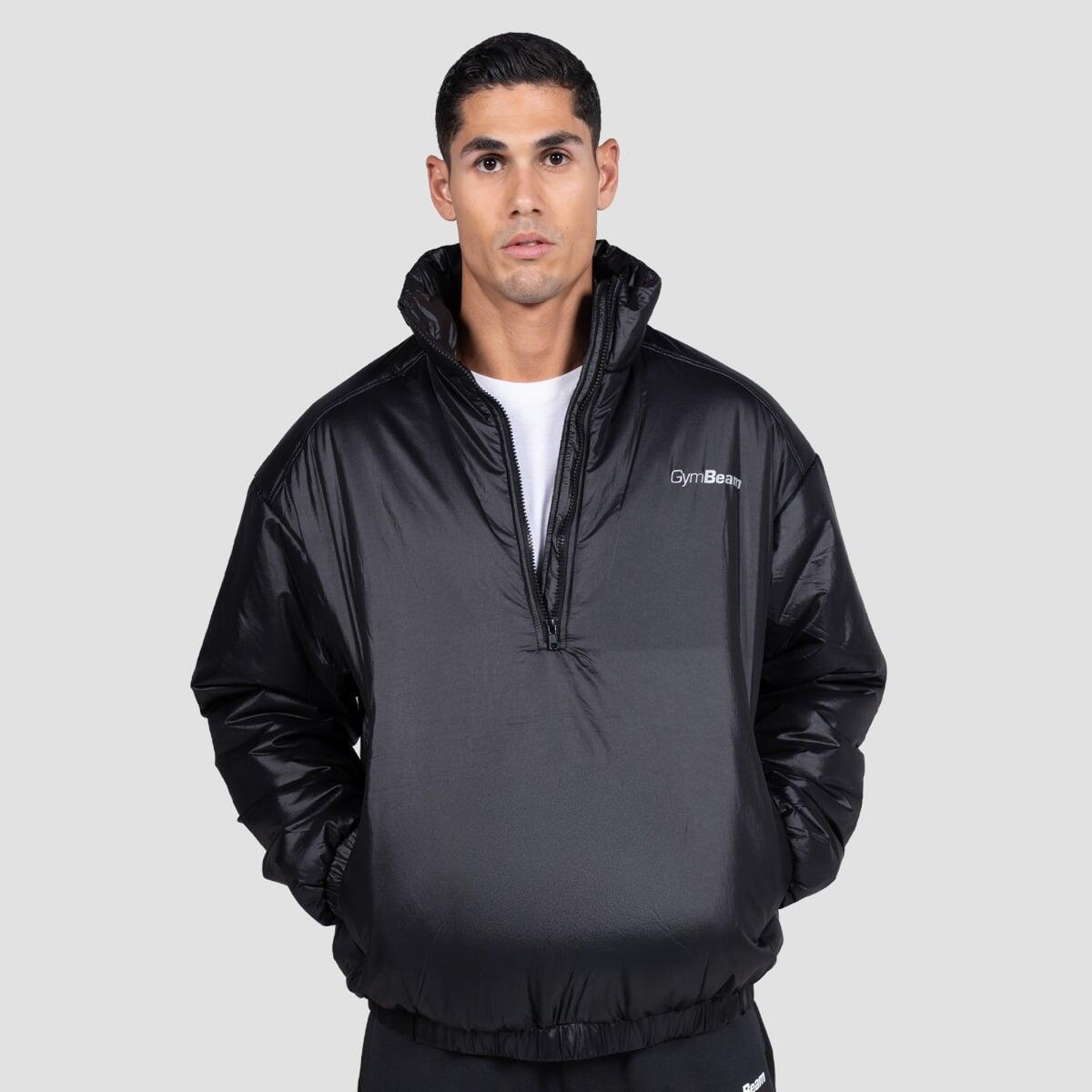 Kurtka męska fitness z półzamkiem bez kaptura Prime 1/2 Zip Black