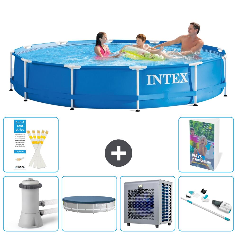 INTEX Basen ze stelażem Okrągły - 366x76 cm - 7-częściowy S199