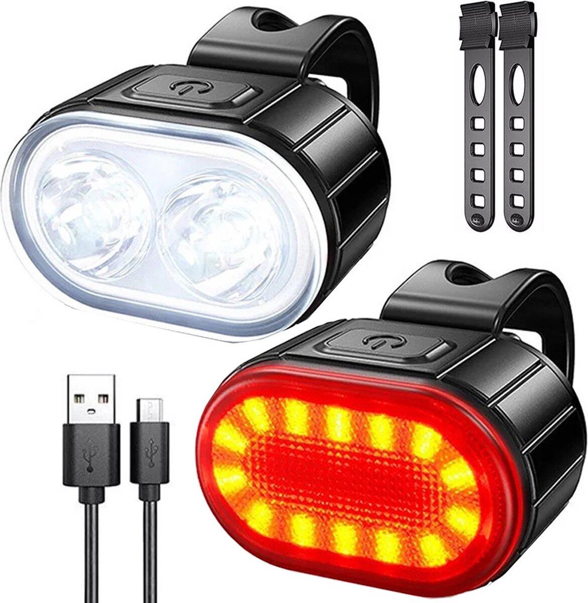 Zestaw oświetlenia rowerowego Sport LED USB (przód i tył)