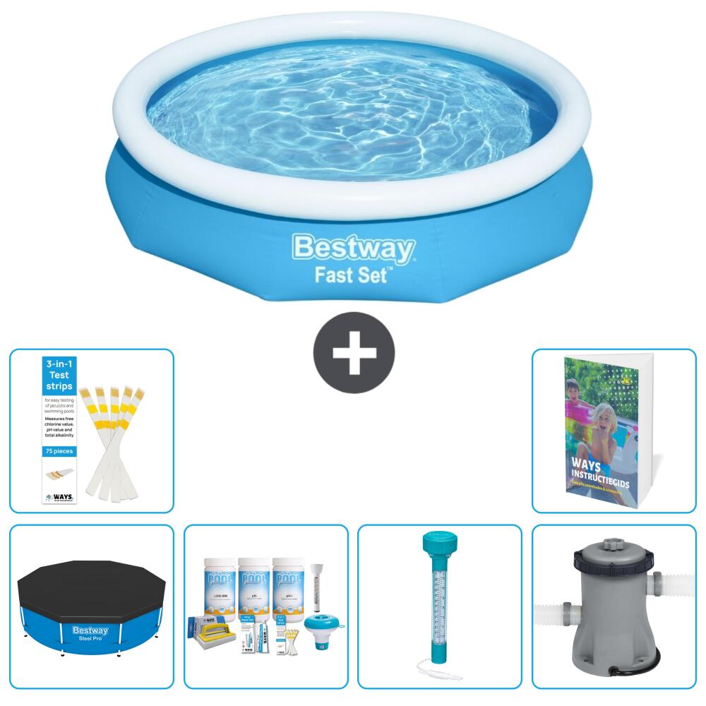 BESTWAY Basen Fast Set Okrągły - 305x66 cm - 7-częściowy S52