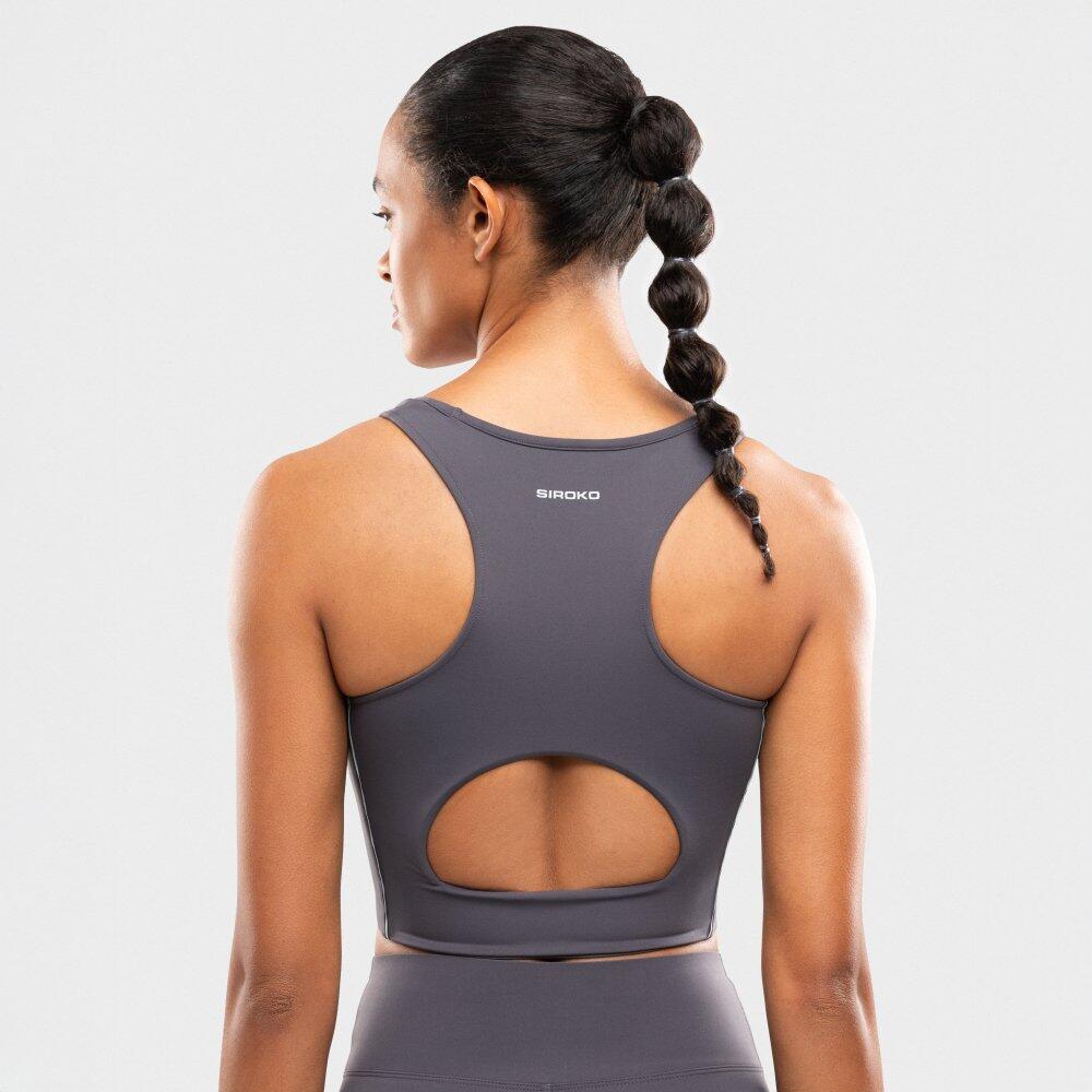 Damski sportowy stanik do biegania Siroko Angkor Dark Gray