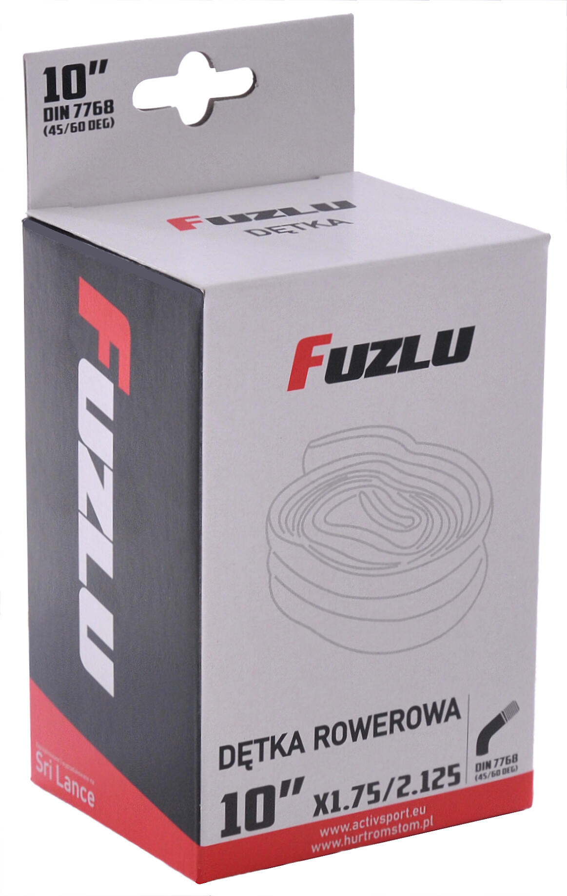 Dętka do opon roweru rowerowa 10x1,75/2,125 Fuzlu DIN 7768