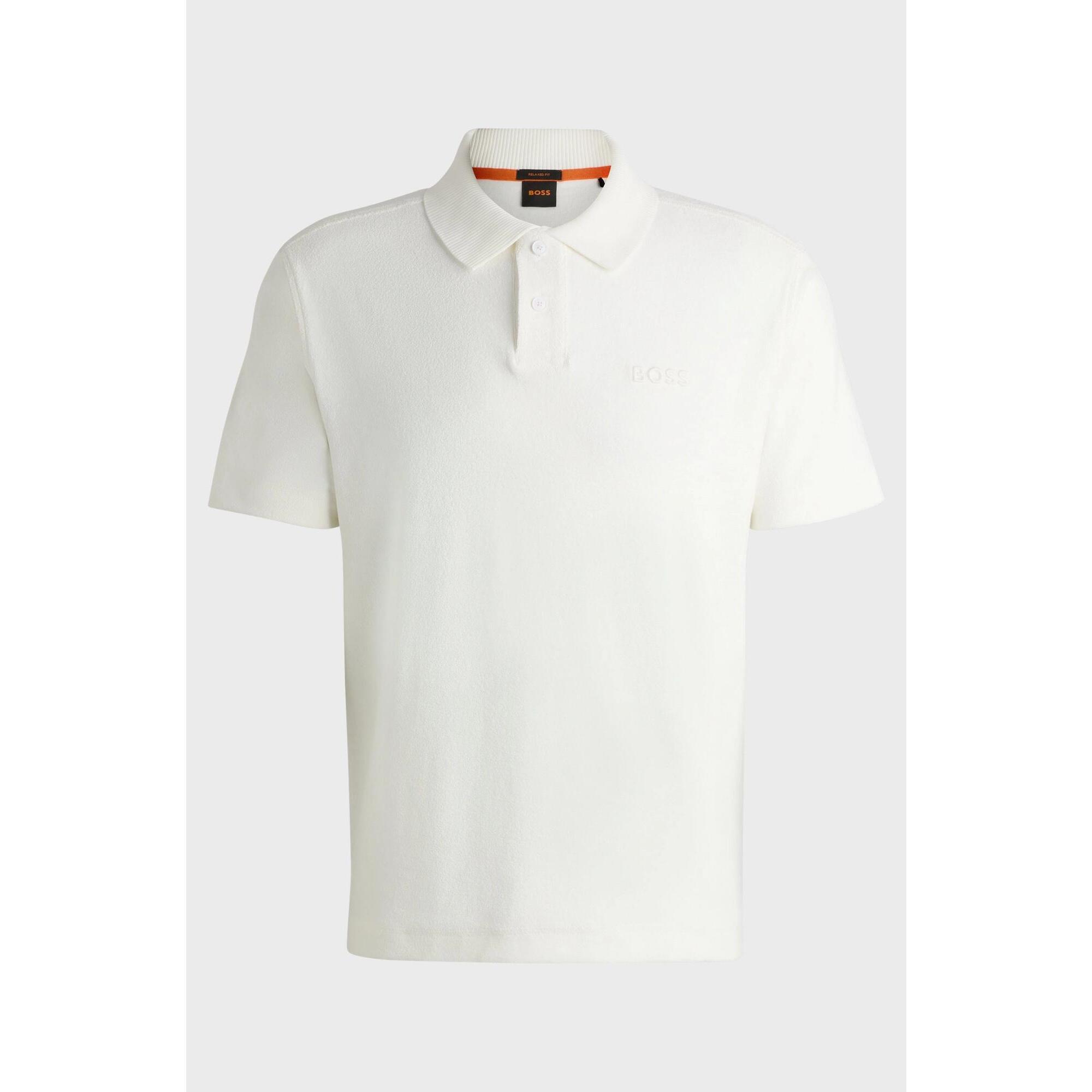 Koszulka Polo męska BOSS Pe Towel Natural relaxed fit biała (50511083-106)